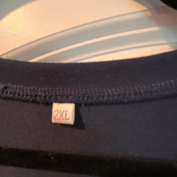 Navy Blue Women's Top with Button Detail - Picture 6 of 9